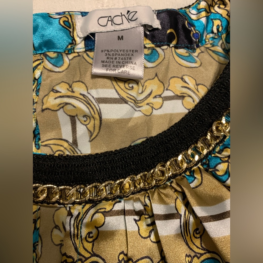 Cache Sleveless Top With Gold Detail - image 3